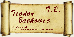 Tiodor Backović vizit kartica
